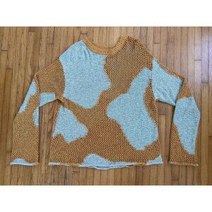 The Elder Statesman Patchwork Cotton Net Sweater – Hand-Crochet Knit (Men’s M)